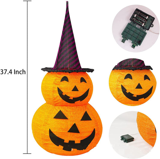 50 Lights 3 Feet Halloween Pumpkin Folding Lantern
