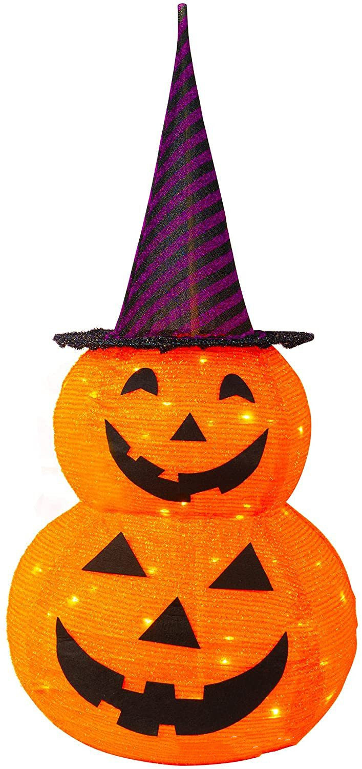 50 Lights 3 Feet Halloween Pumpkin Folding Lantern