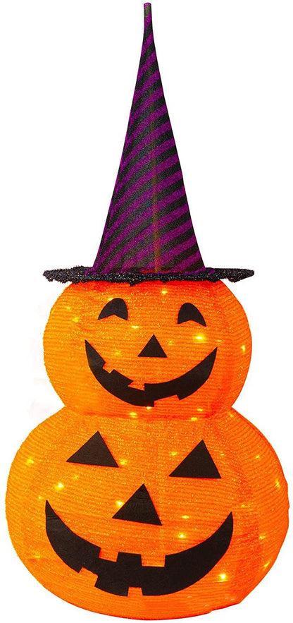 50 Lights 3 Feet Halloween Pumpkin Folding Lantern