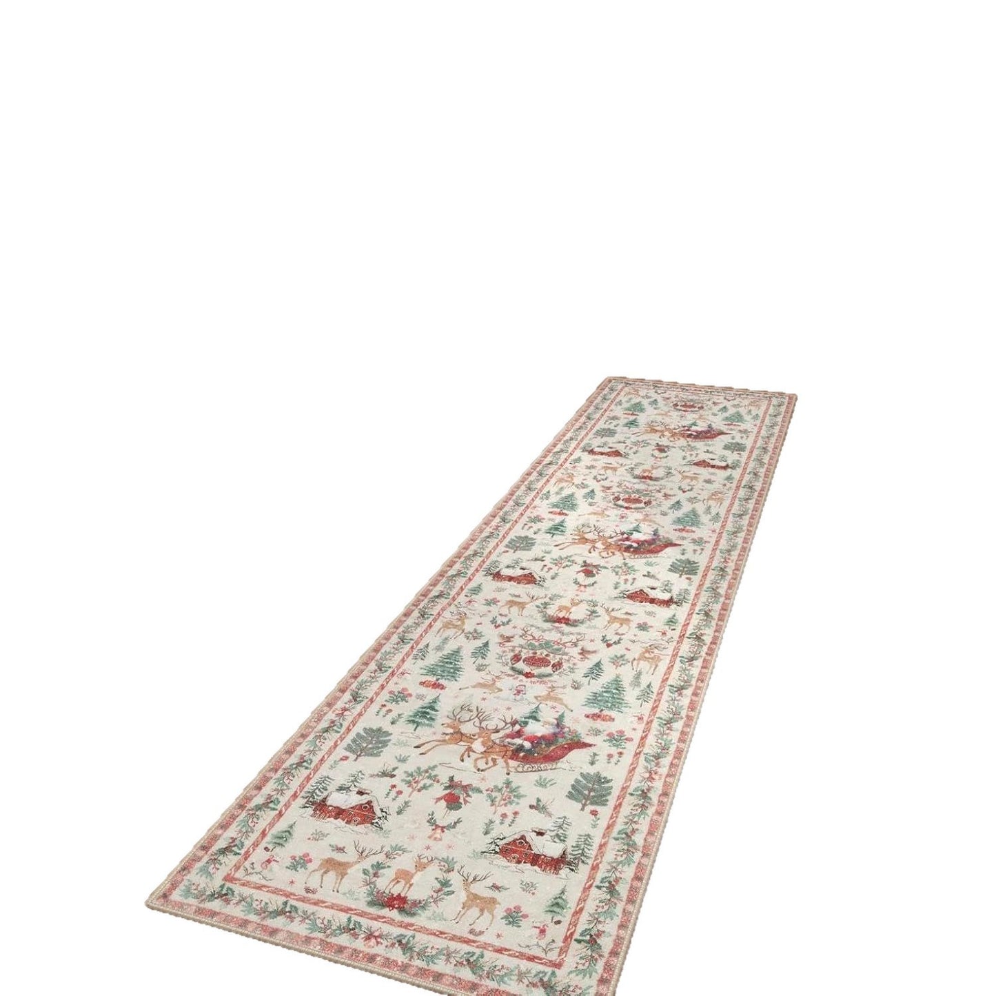 Christmas Crystal Velvet Corridor Strip Wear-resistant Dustproof Bedside Carpet