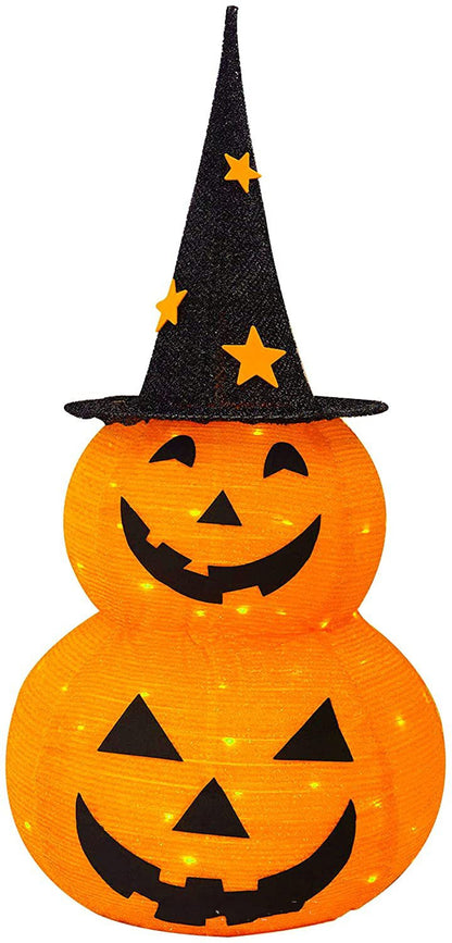 50 Lights 3 Feet Halloween Pumpkin Folding Lantern